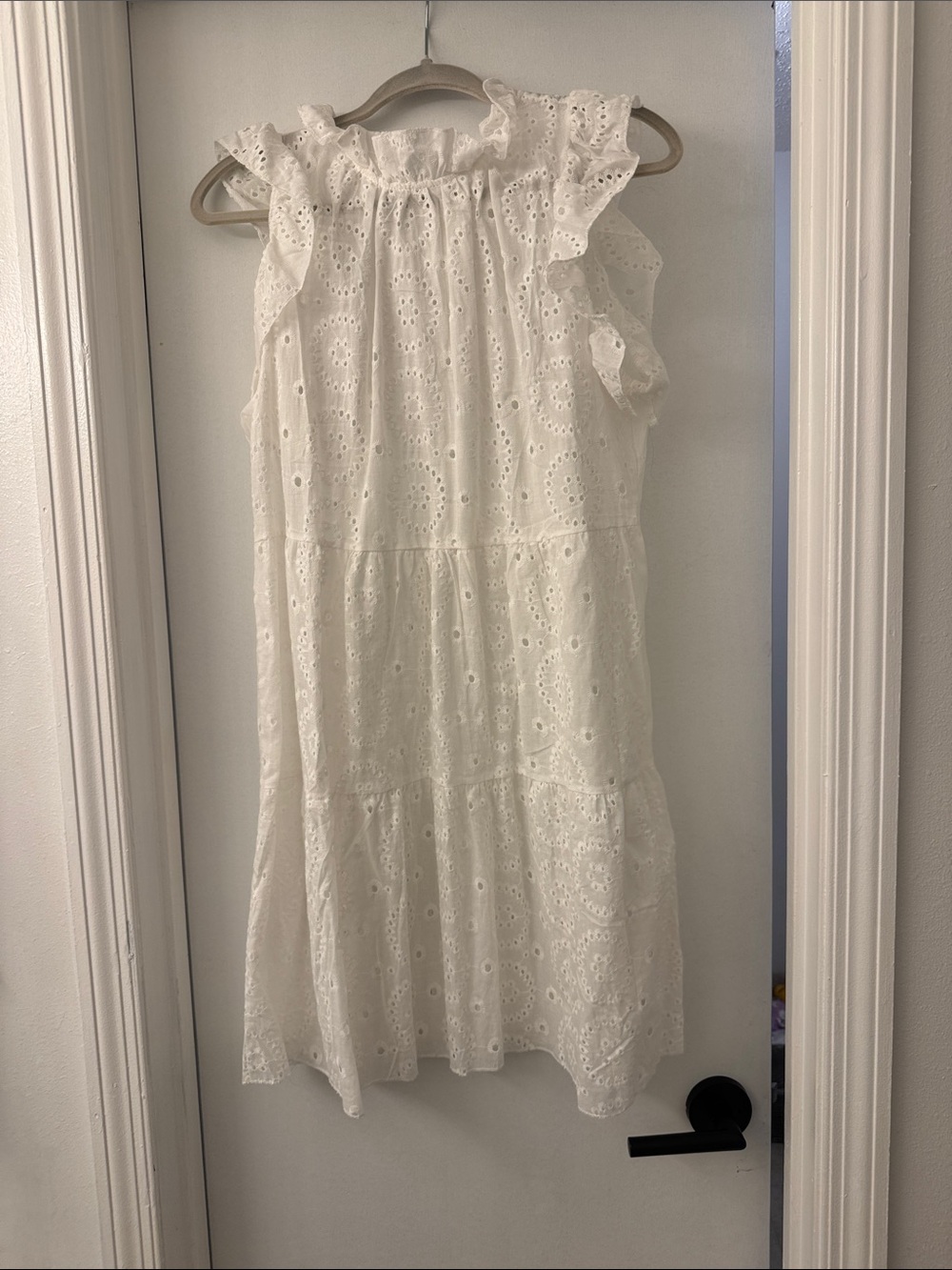White Eyelet Ruffle Dress